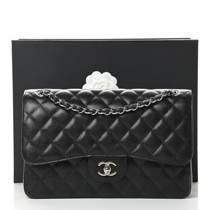 Chanel Caviar Quilted Jumbo Double Flap Black 12 of 12