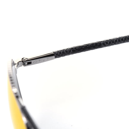 Louis Vuitton Damier Graphite Conspiration Pilote Aviator Sunglasses Z0791U Silver 6 of 8