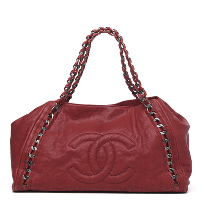 Chanel Calfskin Large East West Modern Chain Tote Red 1 of 13