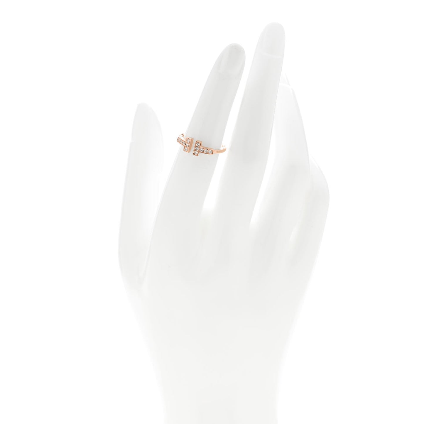 18K Rose Gold Diamond T Wire Ring 49 5