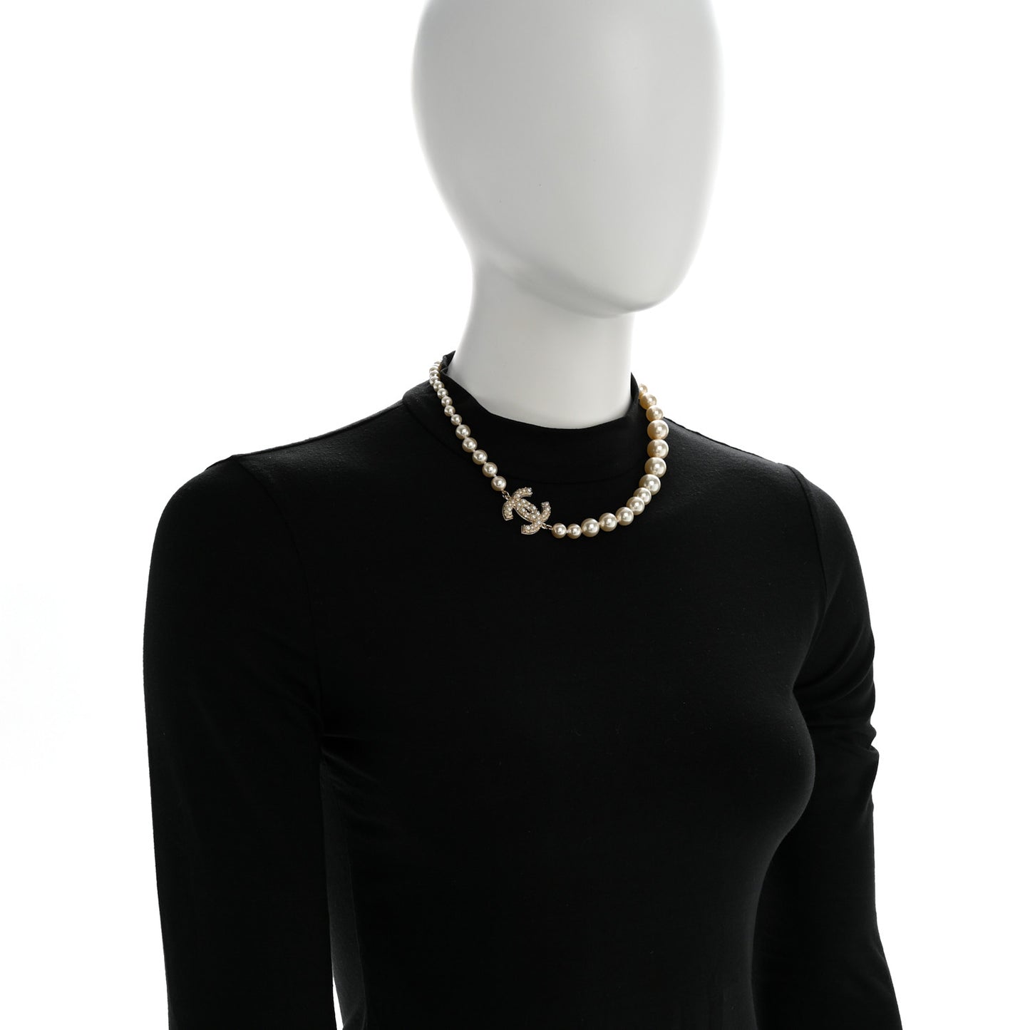 Pearl CC 100th Anniversary Necklace Light Gold
