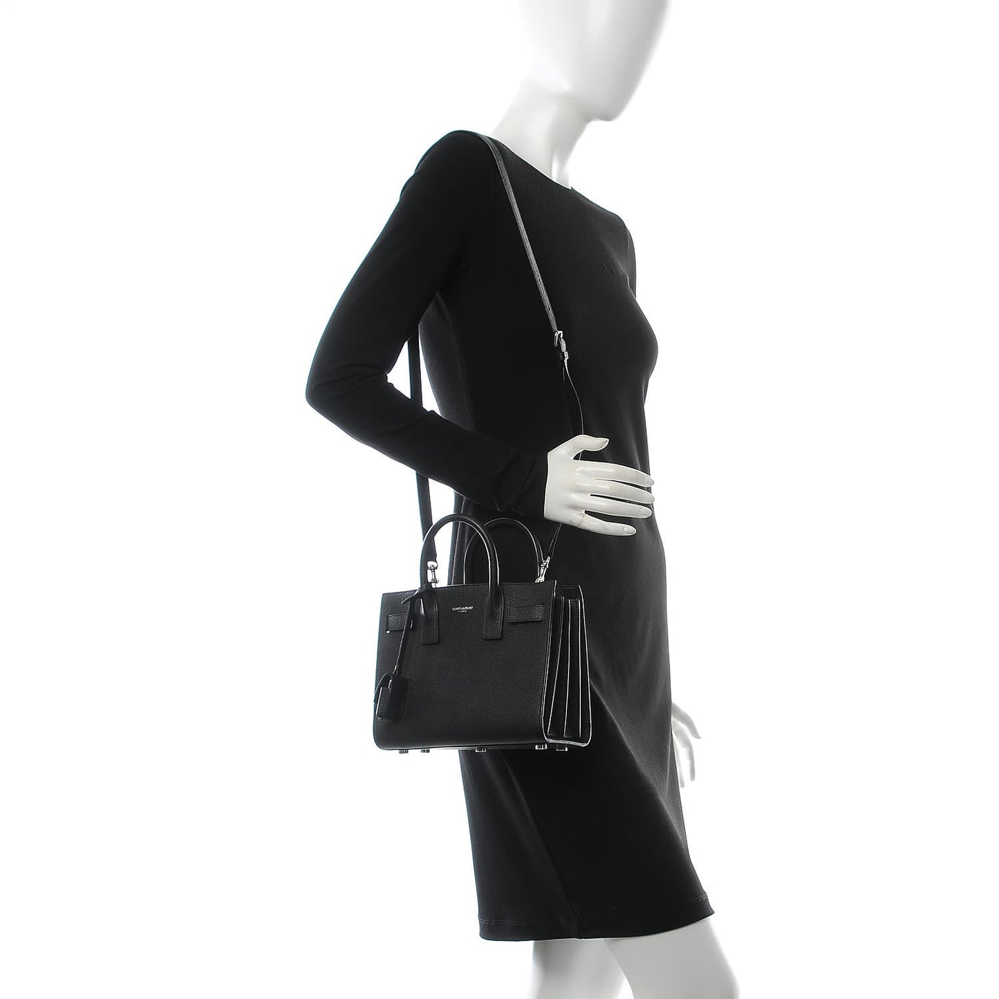 Grained Calfskin Nano Sac De Jour Black