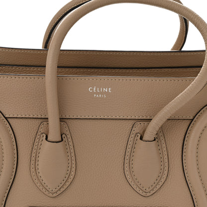 Celine Drummed Calfskin Micro Luggage Dune 7 of 12