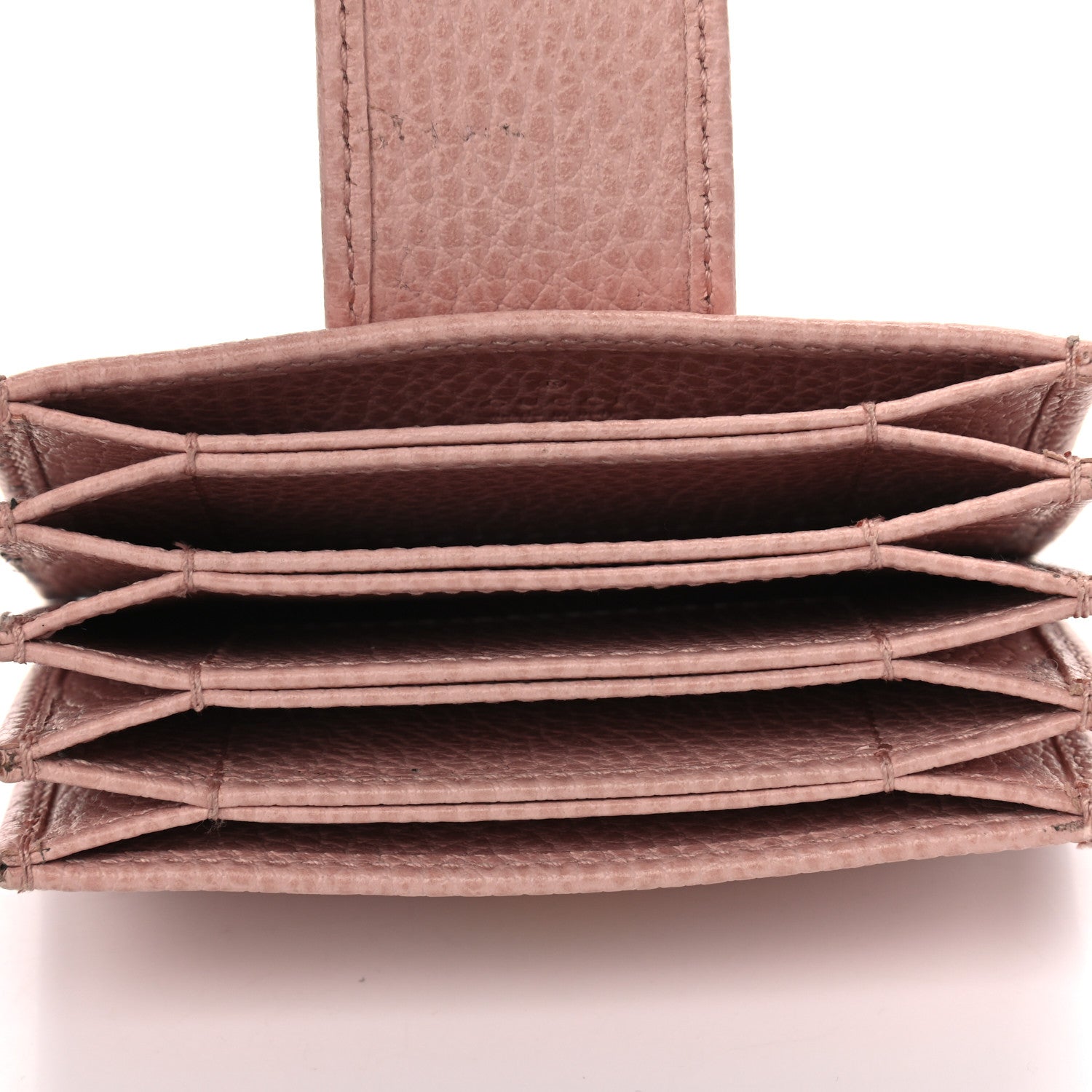 Gucci Dollar Calfskin GG Marmont Card Case Perfect Pink 4 of 8