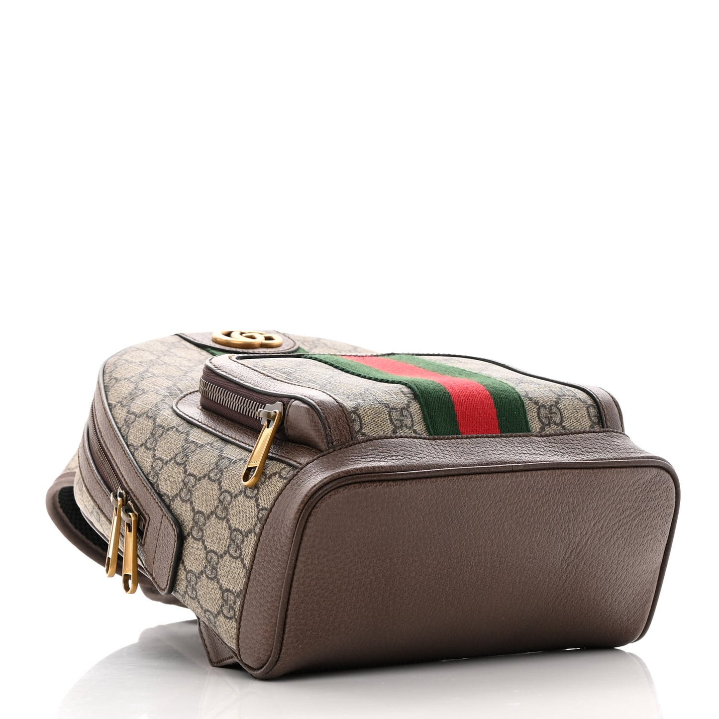 GG Supreme Monogram Calfskin Web Small Ophidia Day Backpack Beige Ebony New Acero