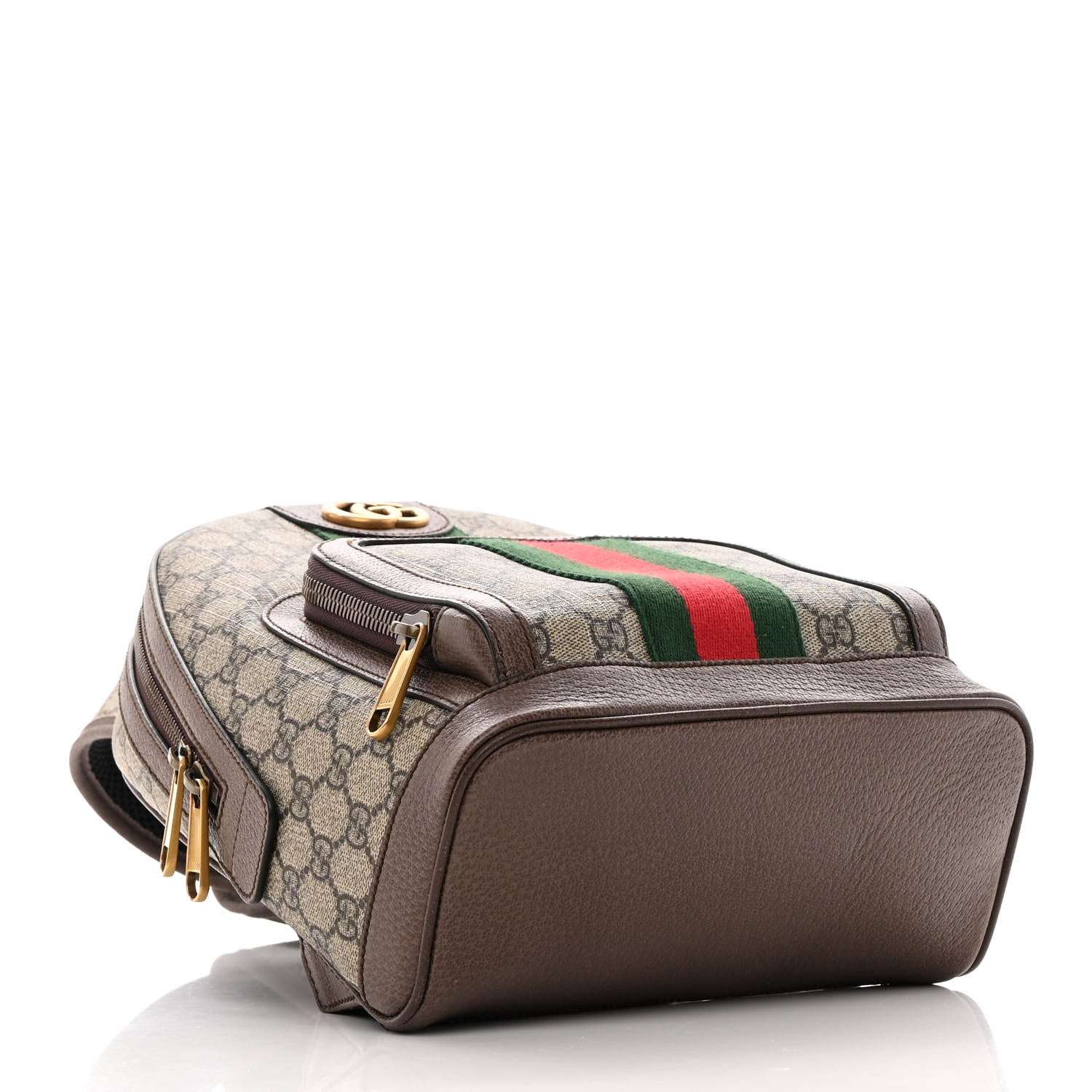 Gucci GG Supreme Monogram Calfskin Web Small Ophidia Day Backpack Beige Ebony New Acero 4 of 11