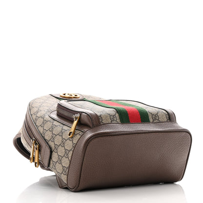 Gucci GG Supreme Monogram Calfskin Web Small Ophidia Day Backpack Beige Ebony New Acero 4 of 11