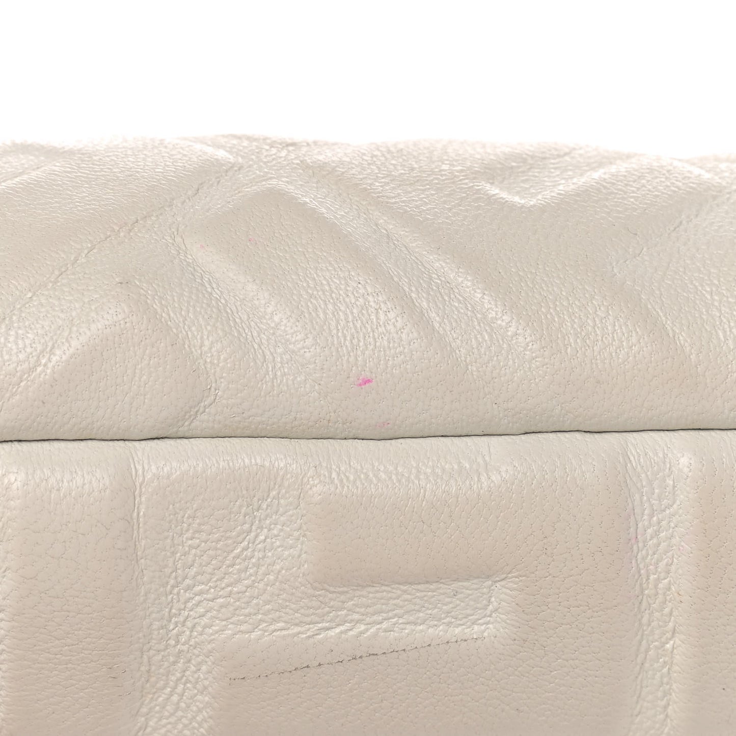 Nappa FF 1974 Embossed Mini Baguette White