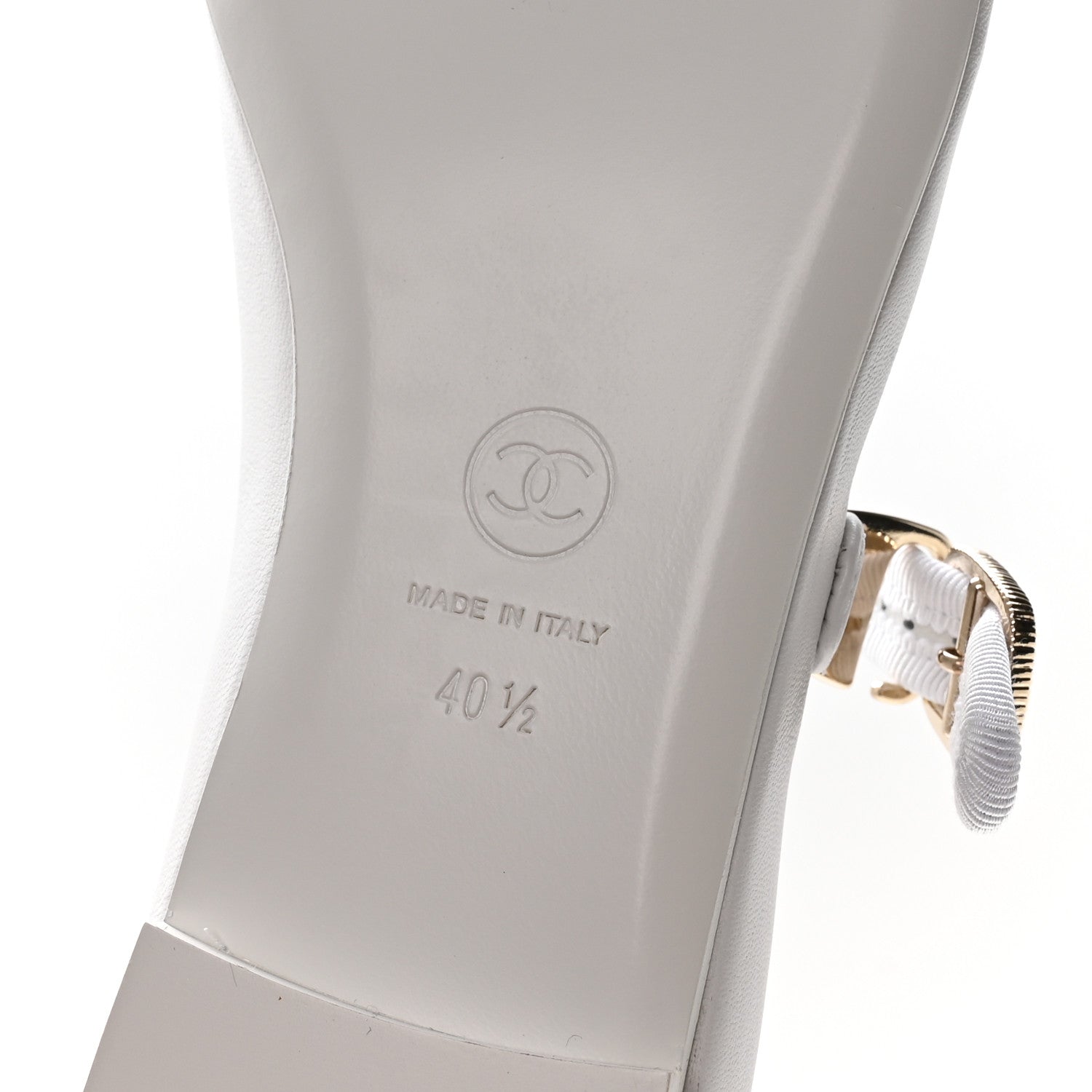 Chanel Lambskin Mary Jane Flats 40.5 White 7 of 9