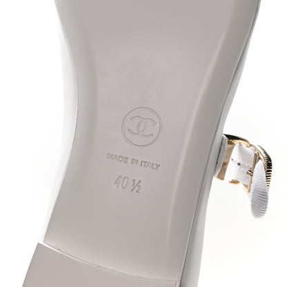 Chanel Lambskin Mary Jane Flats 40.5 White 7 of 9