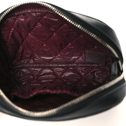 Chanel Lambskin Quilted Small Curvy Pouch Cosmetic Case Black 5 of 8