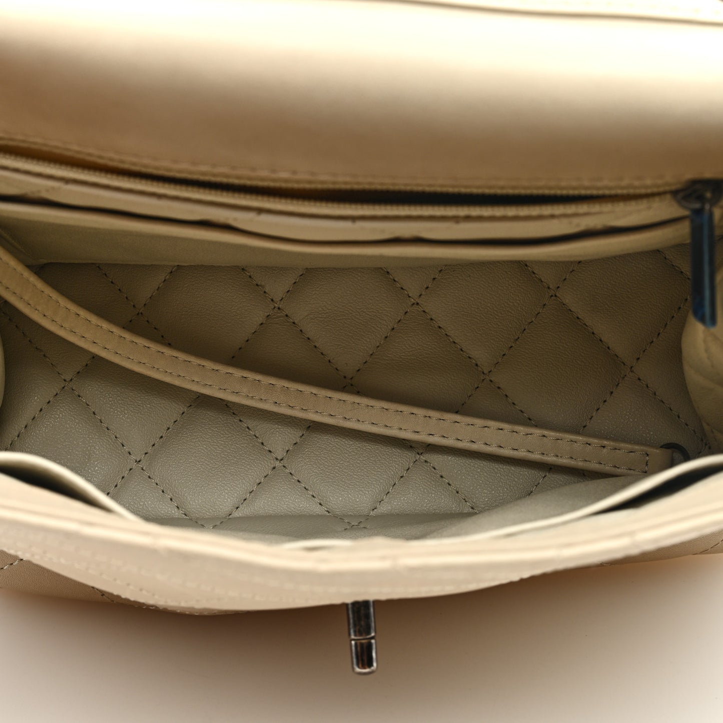 Calfskin Stitched Urban Luxury Top Handle Bag Ivory