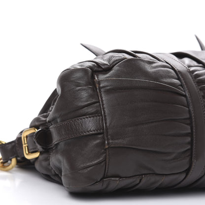 Prada Nappa Gaufre Shopping Satchel Brown 8 of 14