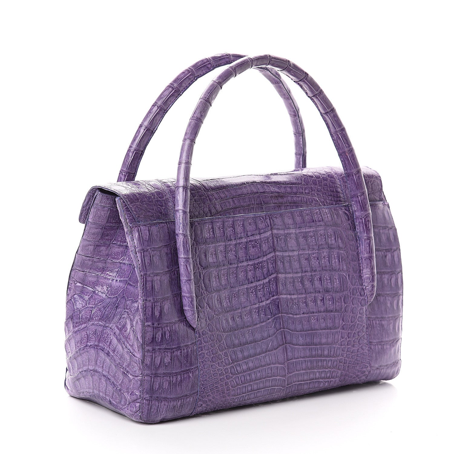Nancy Gonzalez Crocodile Double Handle Satchel Violet 2 of 7