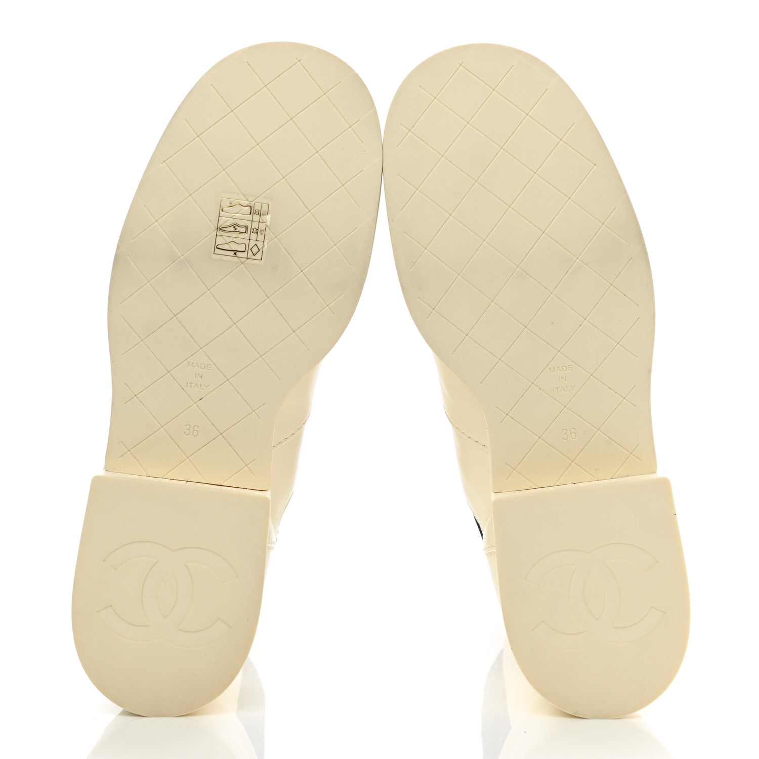 Chanel Lambskin Patent Cap Toe Short Boots 36 Ivory Black 5 of 9