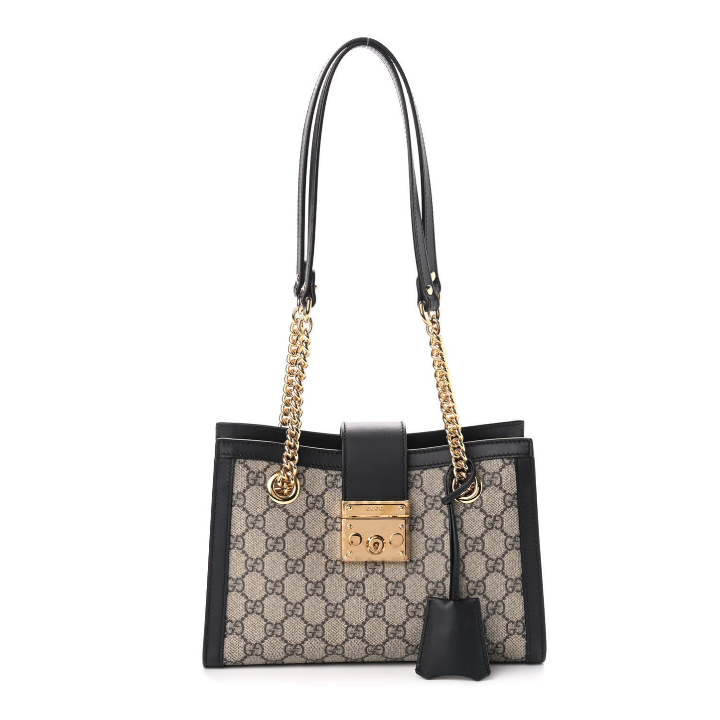 GG Supreme Monogram Small Padlock Tote Black