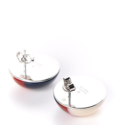 Gucci Resin Web Stud Earrings Blue Red 3 of 4