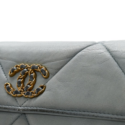 Chanel Lambskin Quilted Chanel 19 Flap Wallet Light Blue 12 of 12