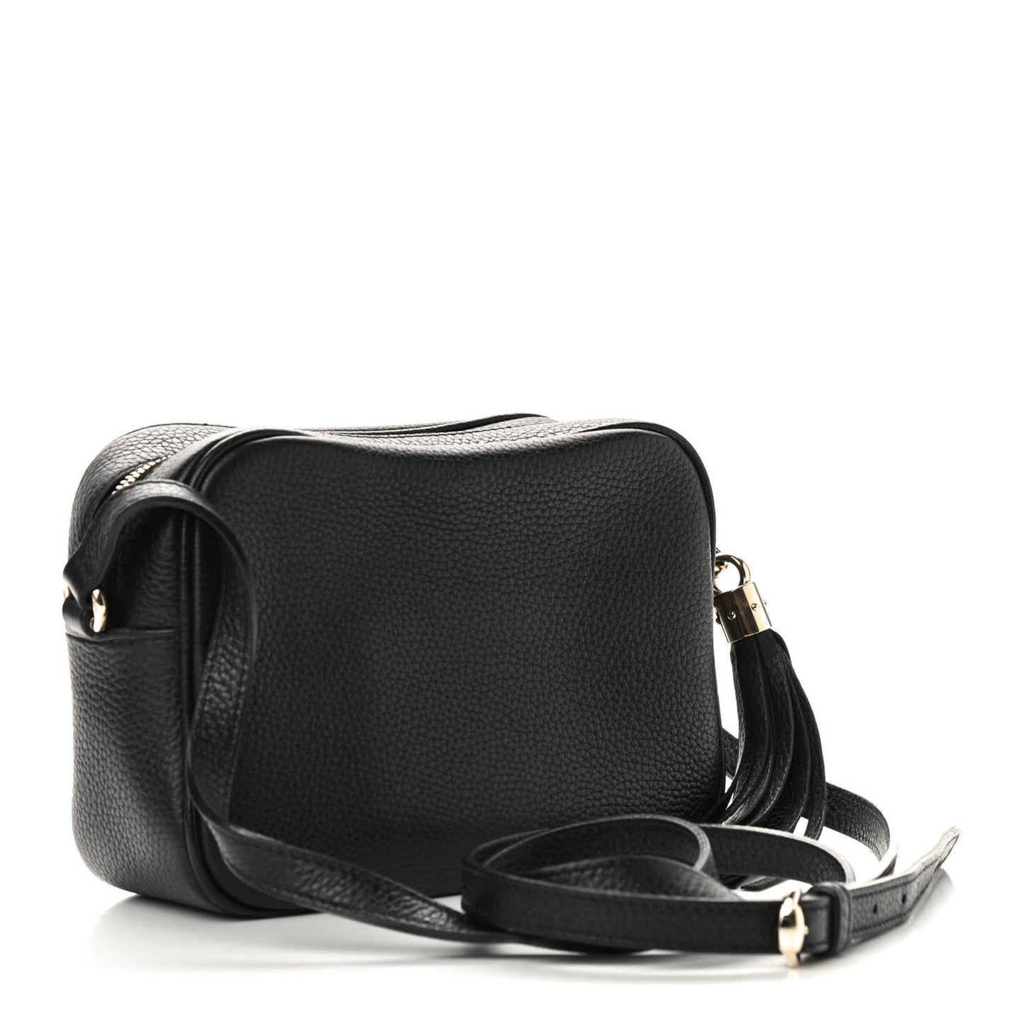 Pebbled Calfskin Small Soho Disco Bag Black