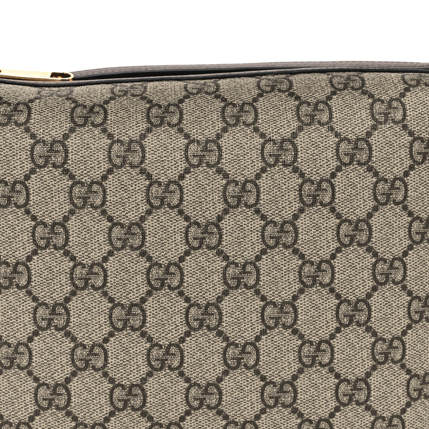 GG Supreme Monogram Textured Calfskin Web Super Mini Ophidia Shoulder Bag Beige Ebony New Acero