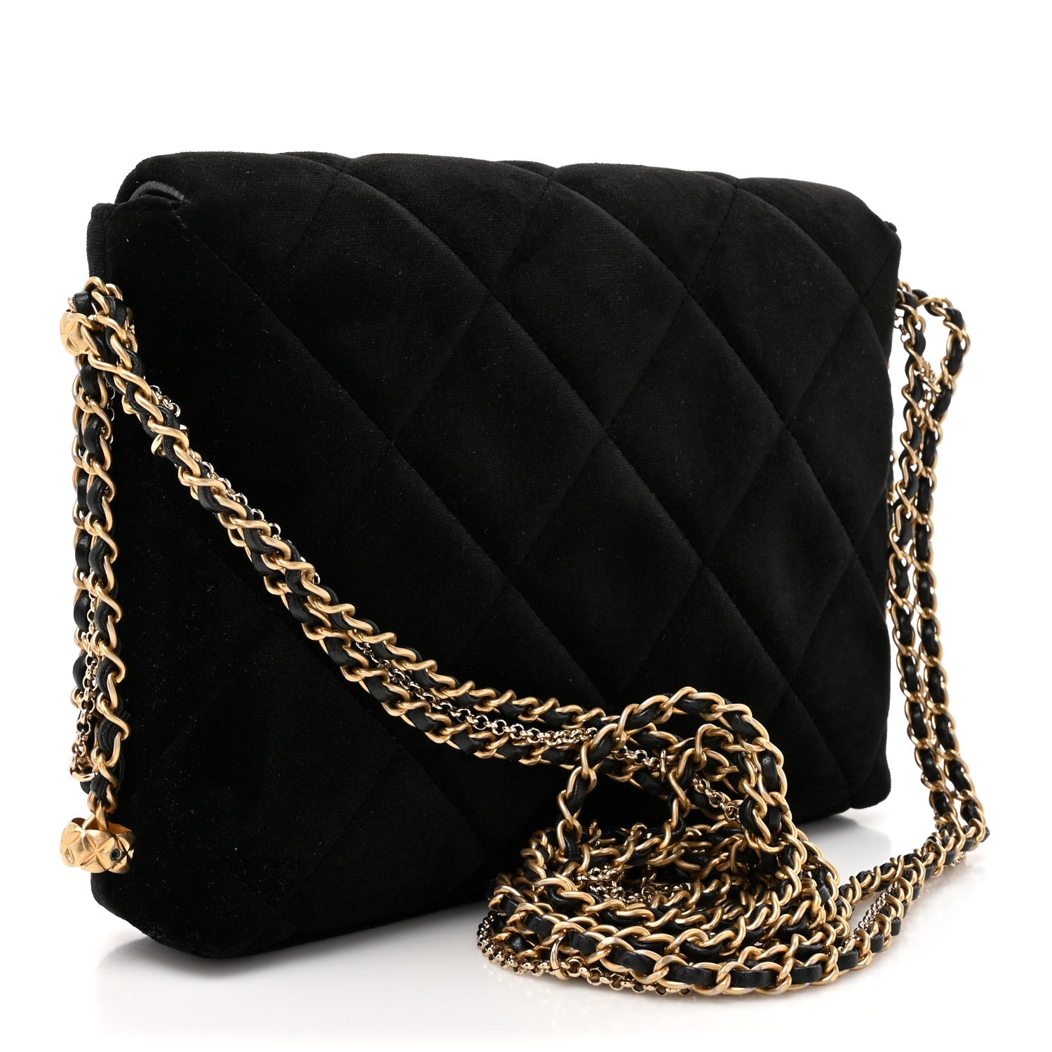 Chanel Velvet Quilted Crush On Chains Flap Bag Black 3 of 10