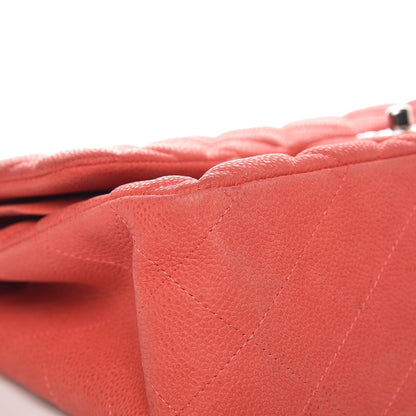 Chanel Iridescent Caviar Quilted Jumbo Double Flap Coral 7 of 15