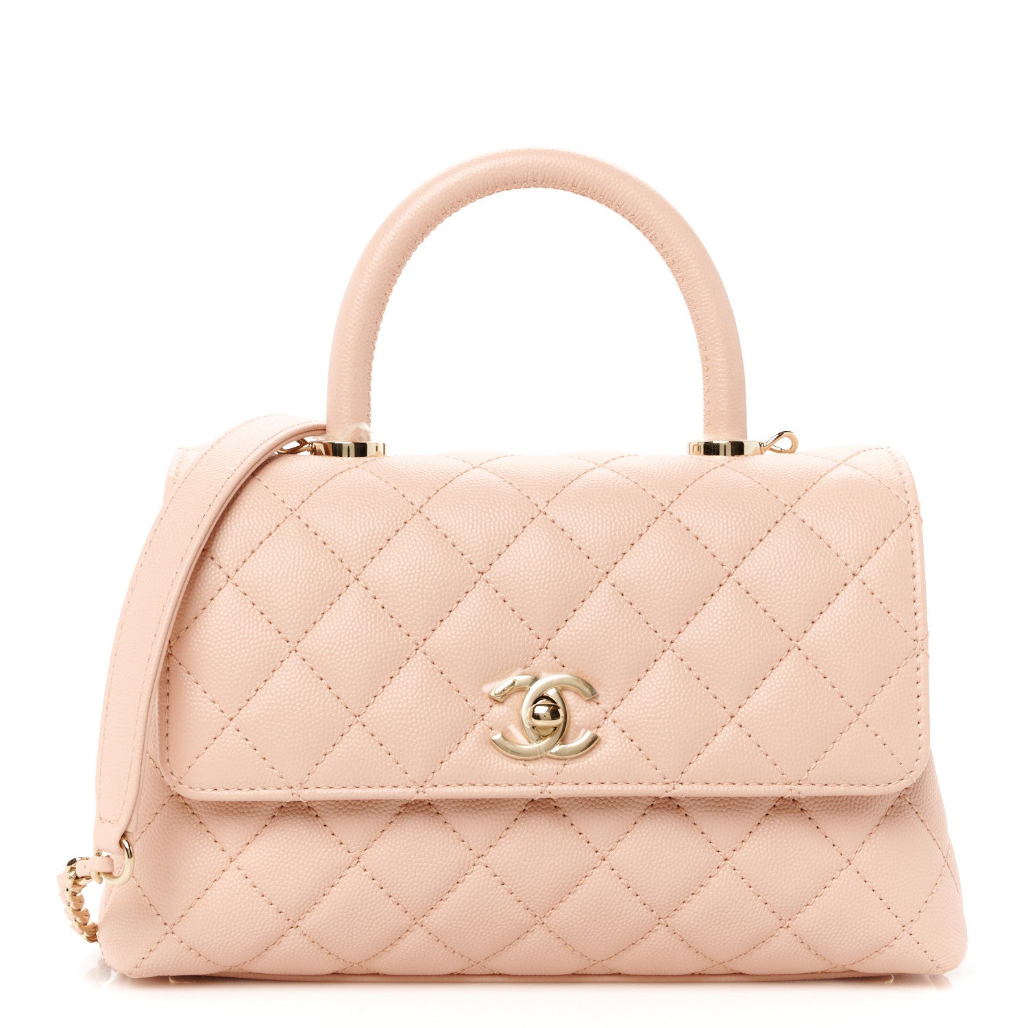 Chanel Caviar Quilted Mini Coco Handle Flap Light Pink 1 of 12