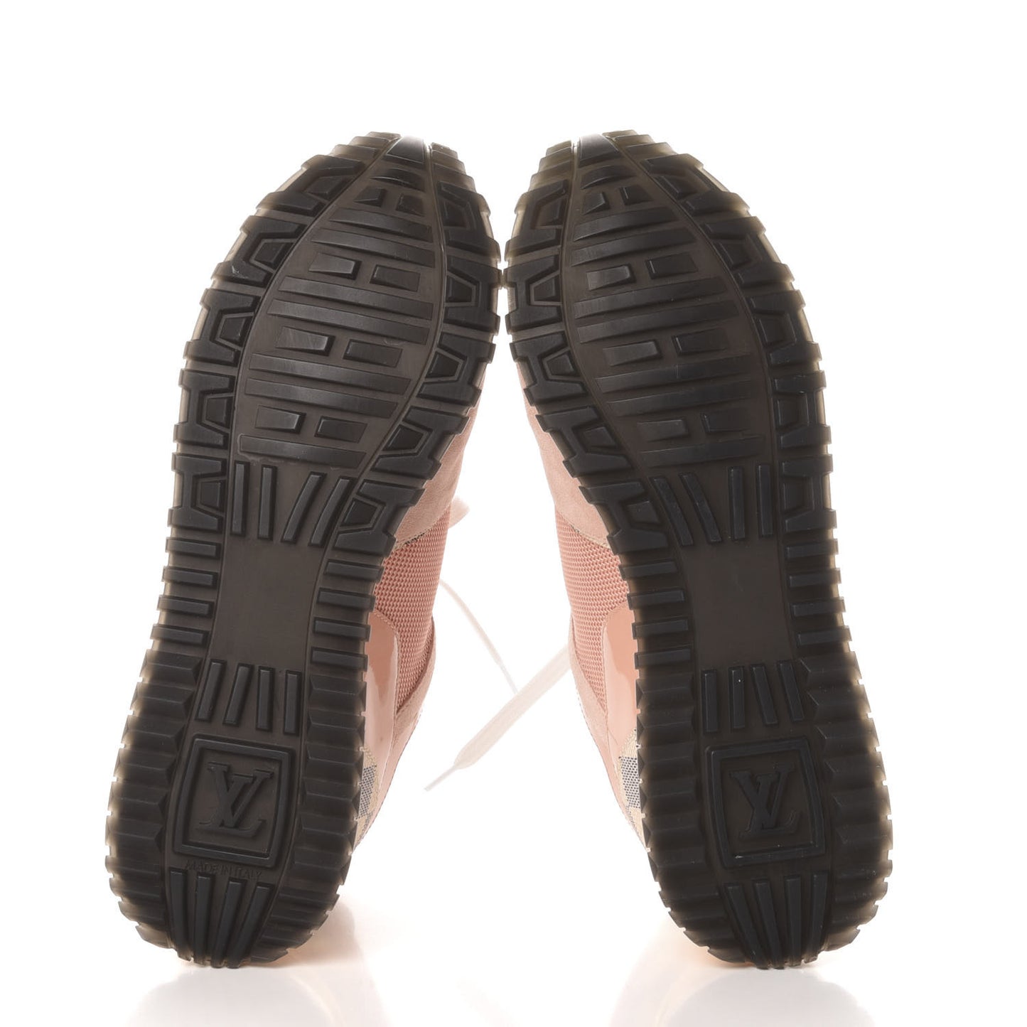 Suede Damier Azur Run Away Sneakers 38.5 Pink