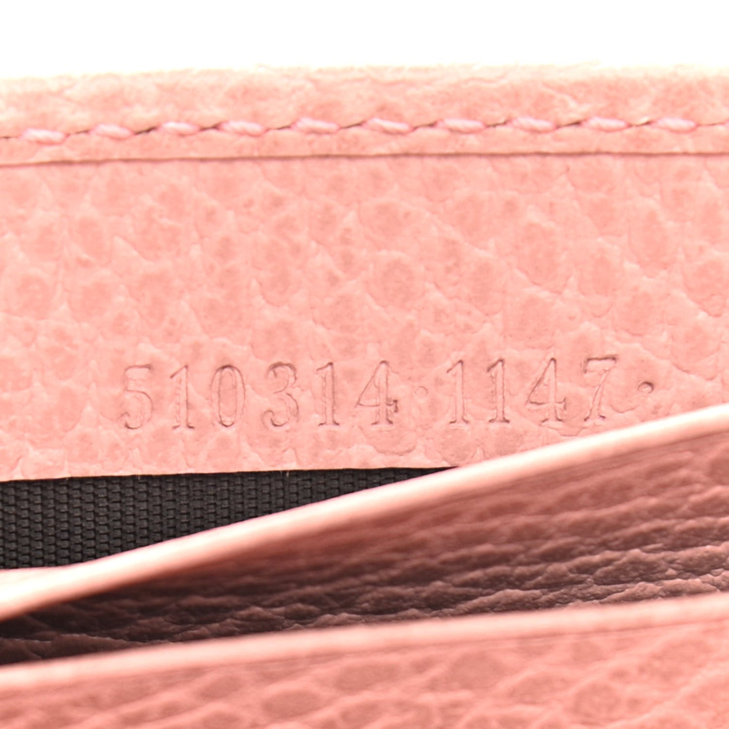 Dollar Calfskin Interlocking G Chain Wallet Soft Pink