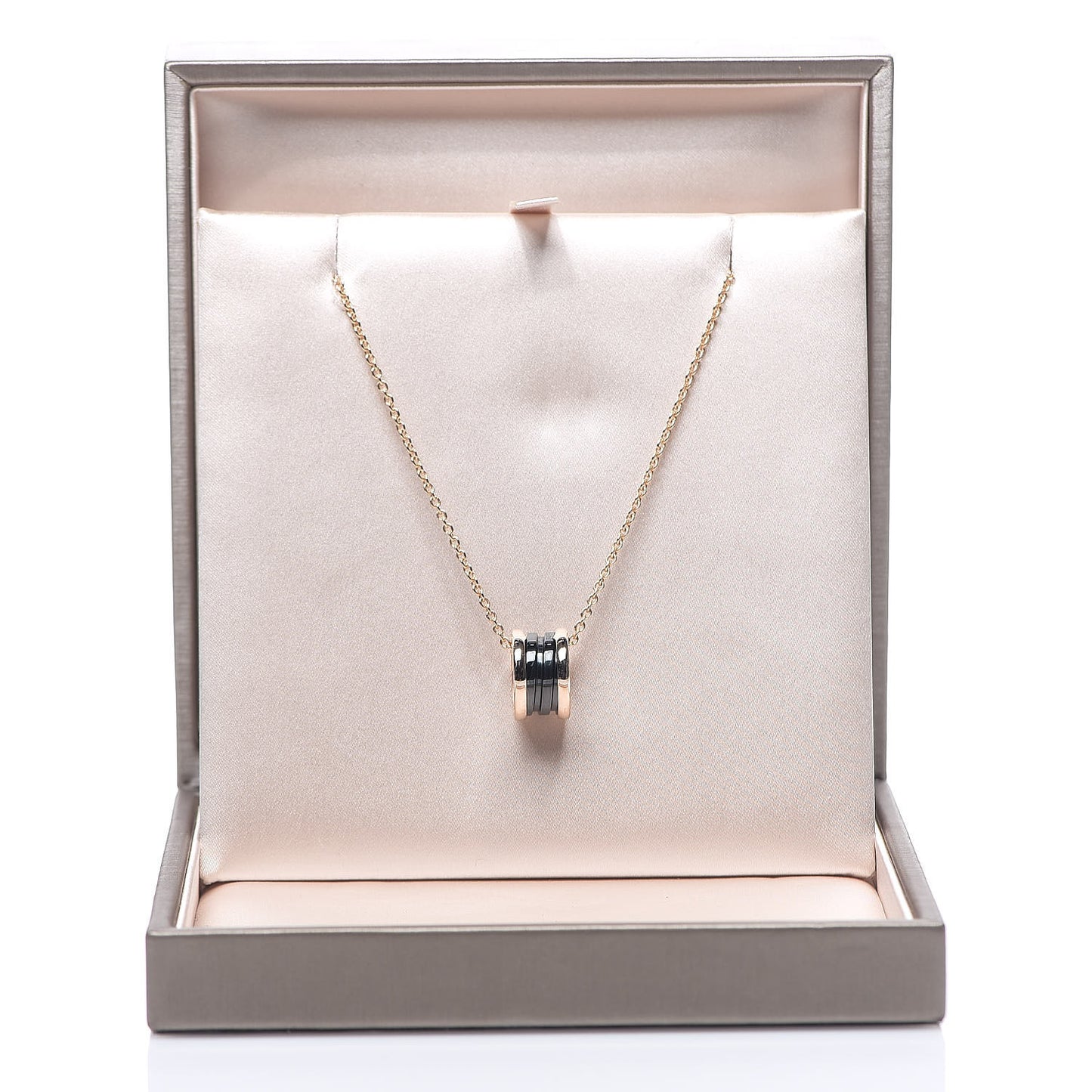 18K Rose Gold Black Ceramic B.Zero1 Pendant Necklace