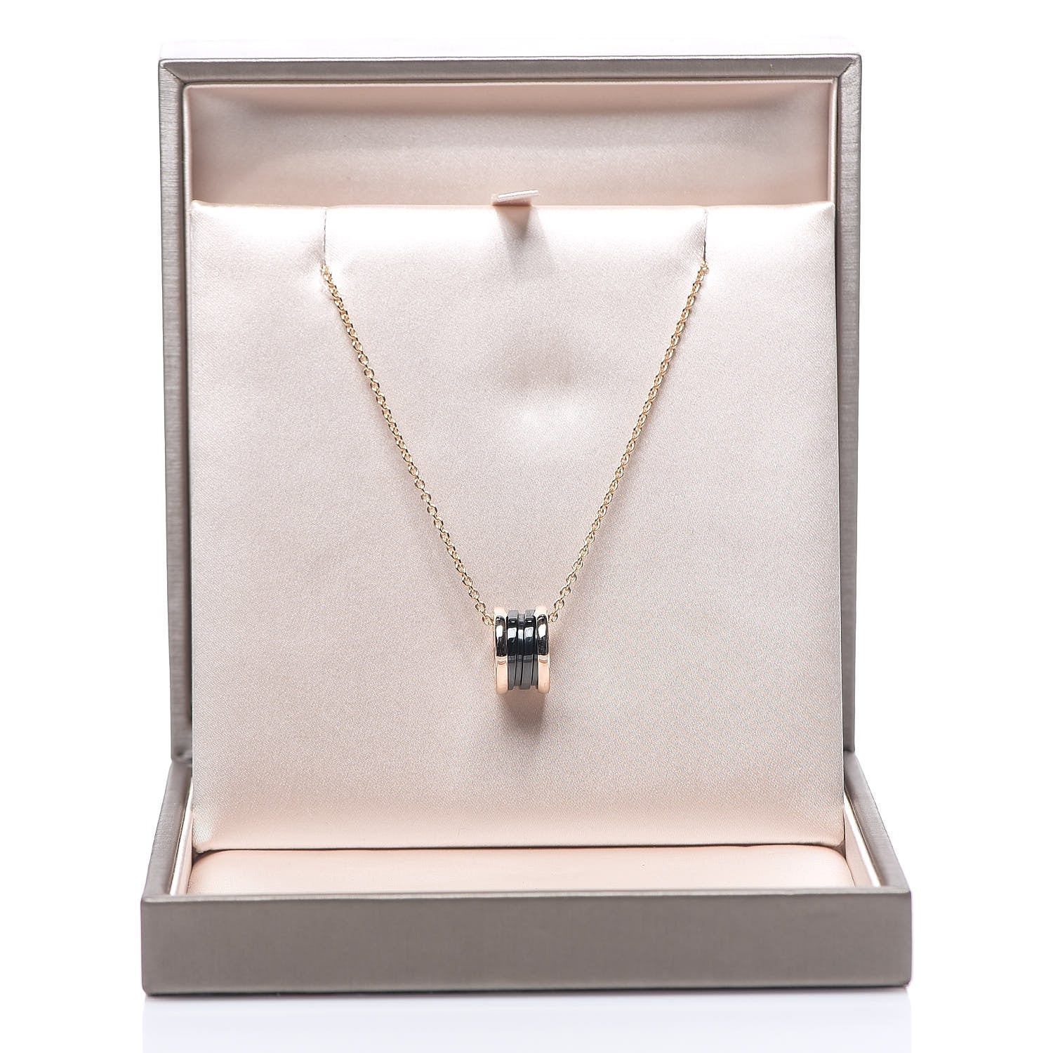 Bulgari 18K Rose Gold Black Ceramic B.Zero1 Pendant Necklace 5 of 5
