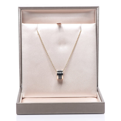 Bulgari 18K Rose Gold Black Ceramic B.Zero1 Pendant Necklace 5 of 5