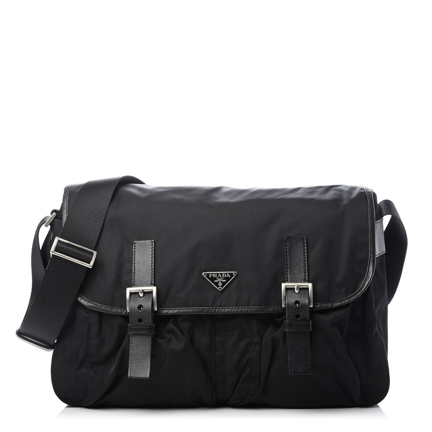 Prada Nylon Vela Messenger Bag Black 1 of 12