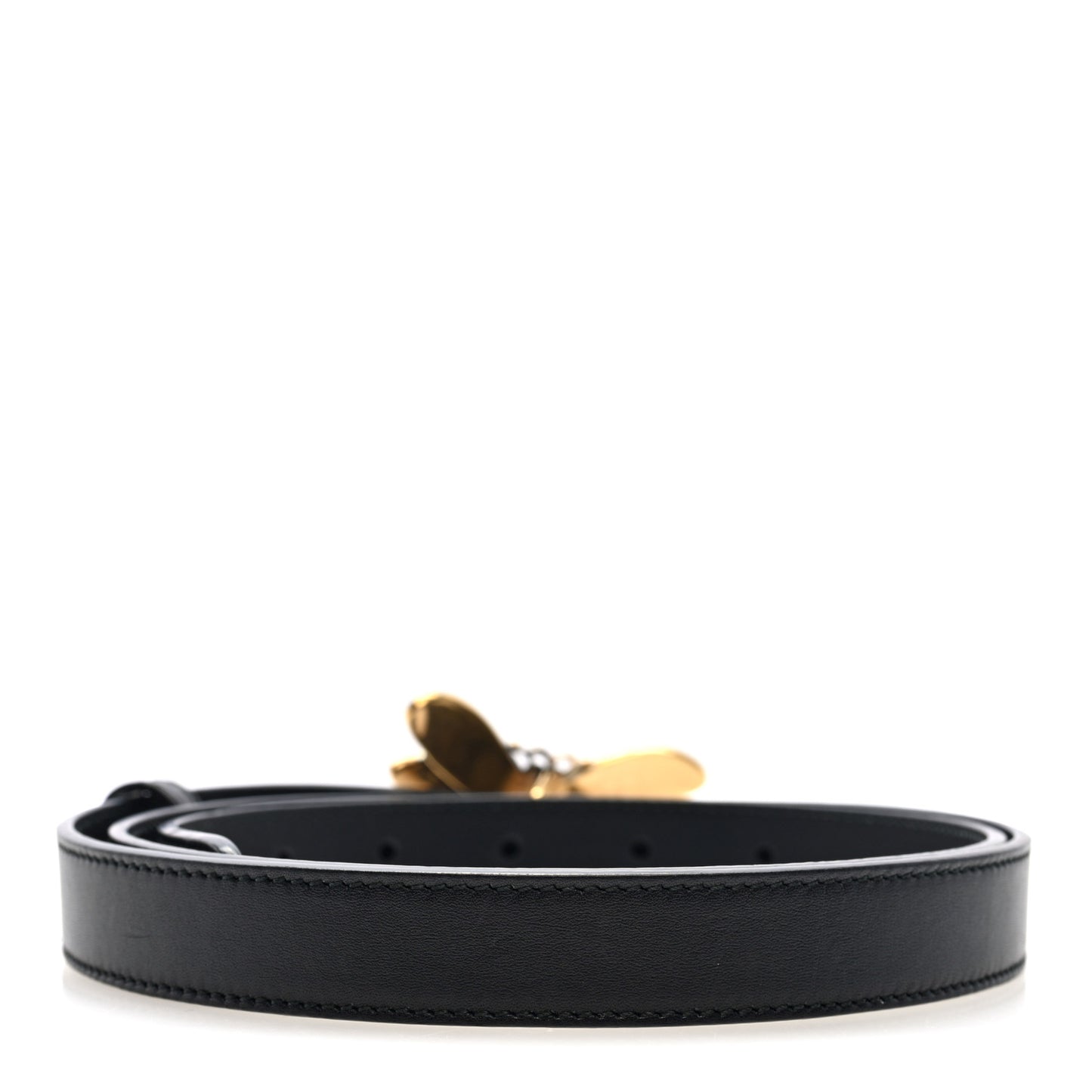 Calfskin Queen Margaret Bee Belt 95 38 Black
