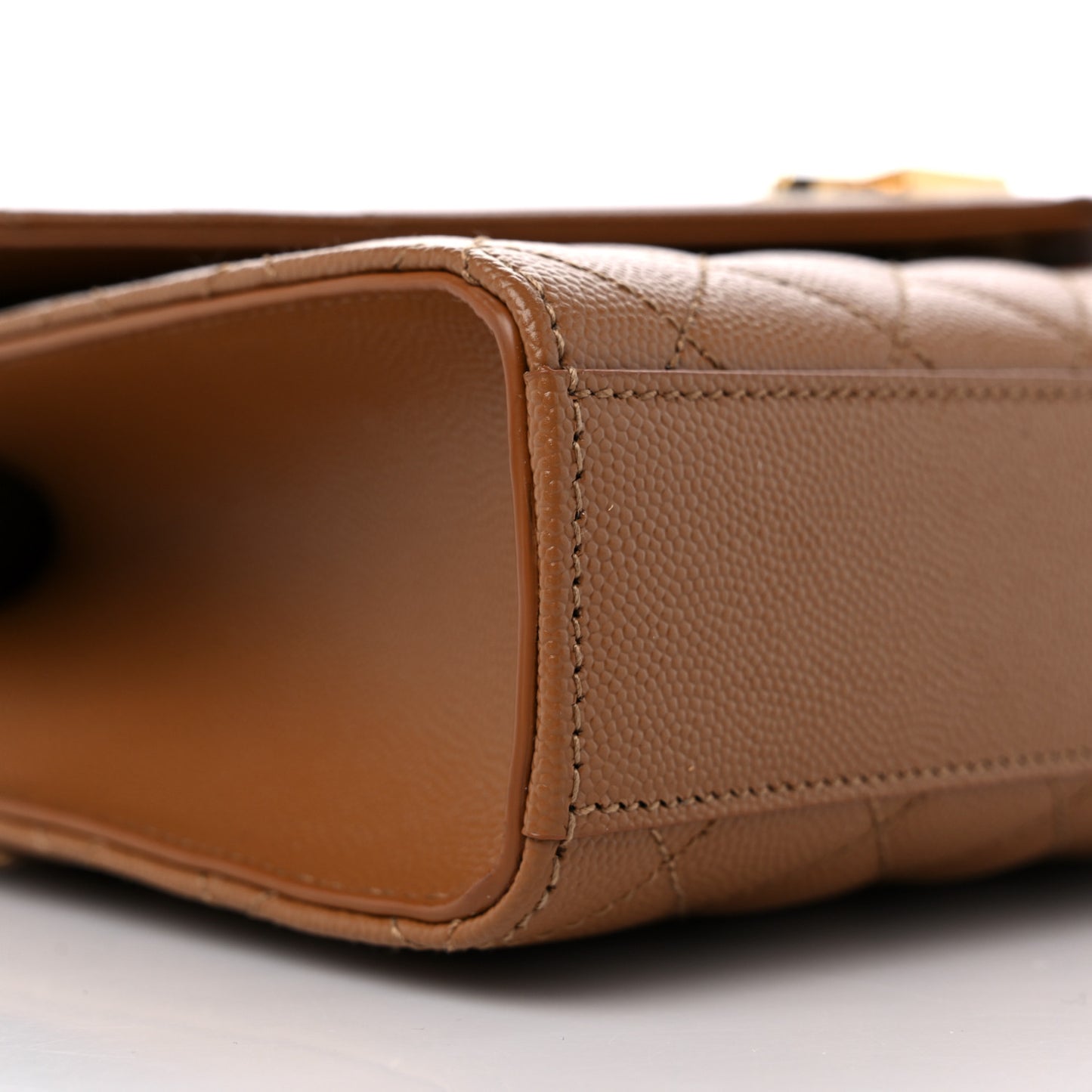 Grain De Poudre Textured Mixed Matelasse Triquilt Medium Monogram Satchel Dune