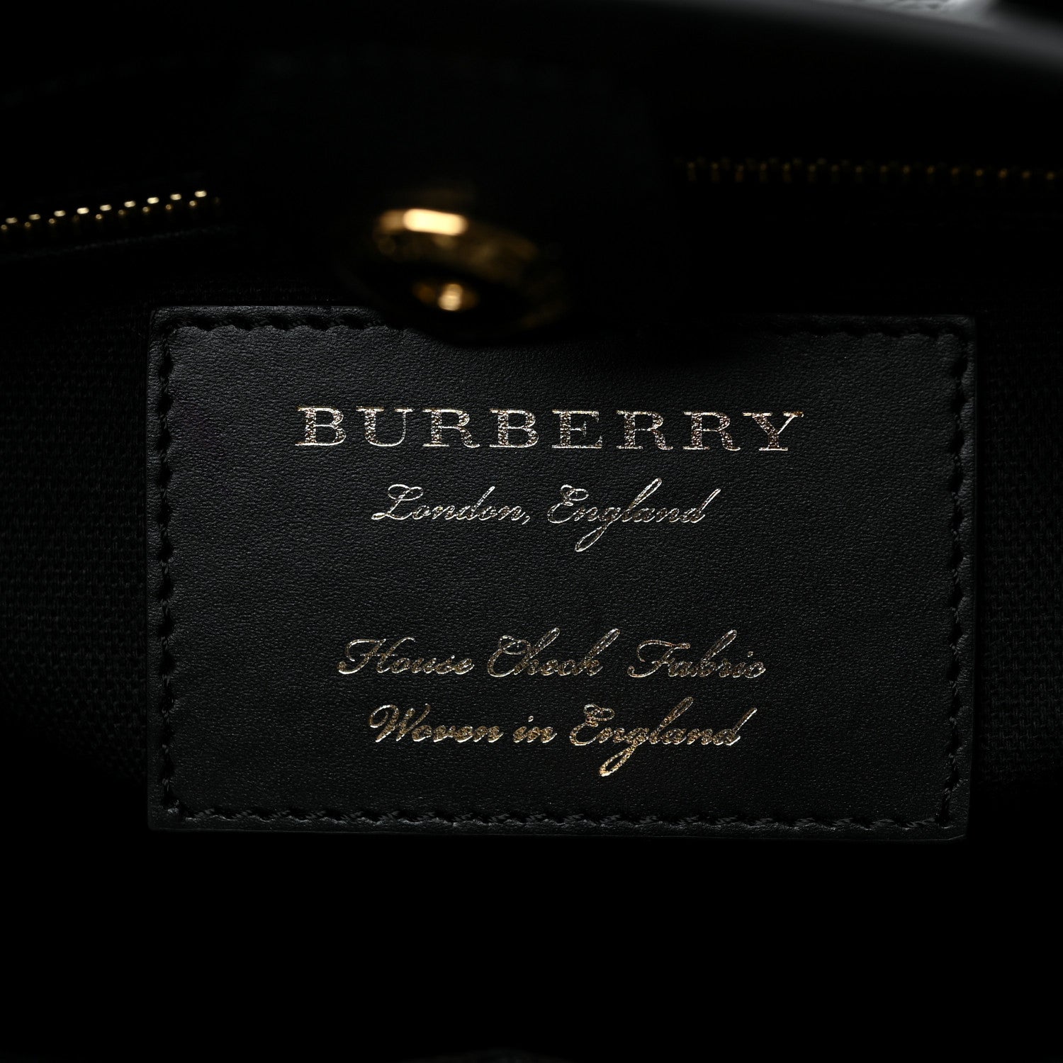 Burberry Grainy Calfskin House Check Small Banner Tote Black 6 of 13