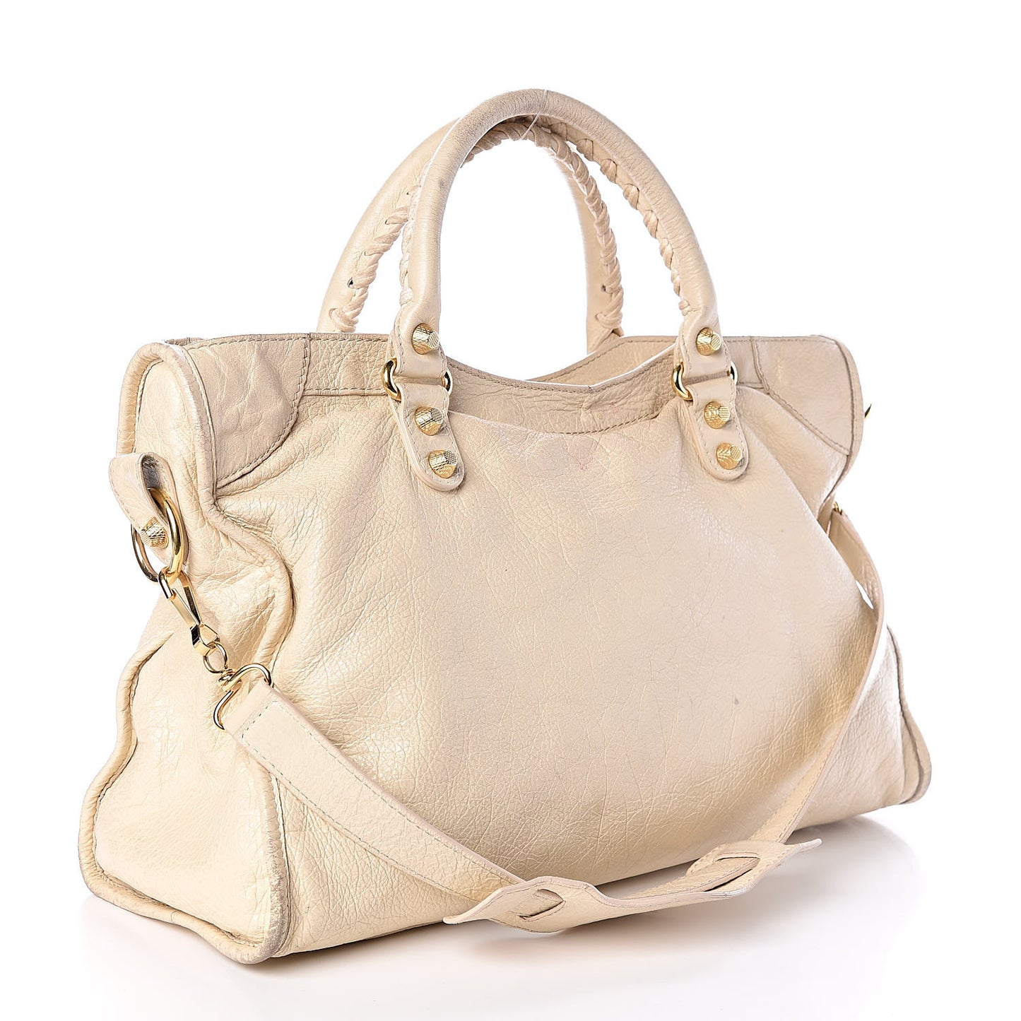 Agneau Giant 12 Gold Hardware City Blanc Creme Light Craie