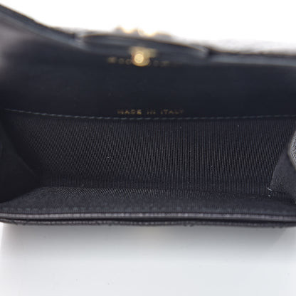 Chanel Logo Calfskin Embossed Quilted Flap Card Holder Black 5 of 9