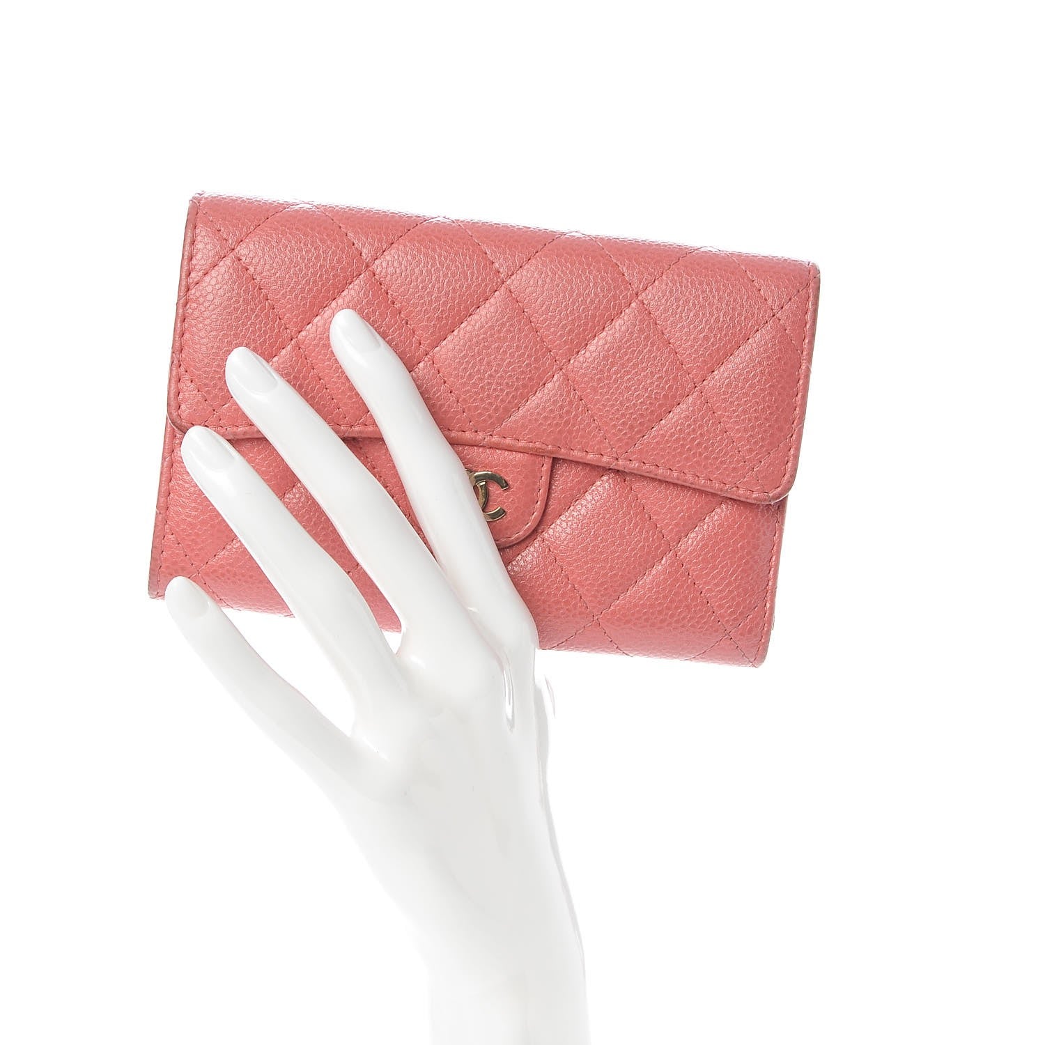 Chanel Caviar Quilted Medium Flap Wallet Pink 1 of 8