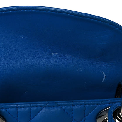 Christian Dior Lambskin Cannage Mini Lady Dior Blue 13 of 23