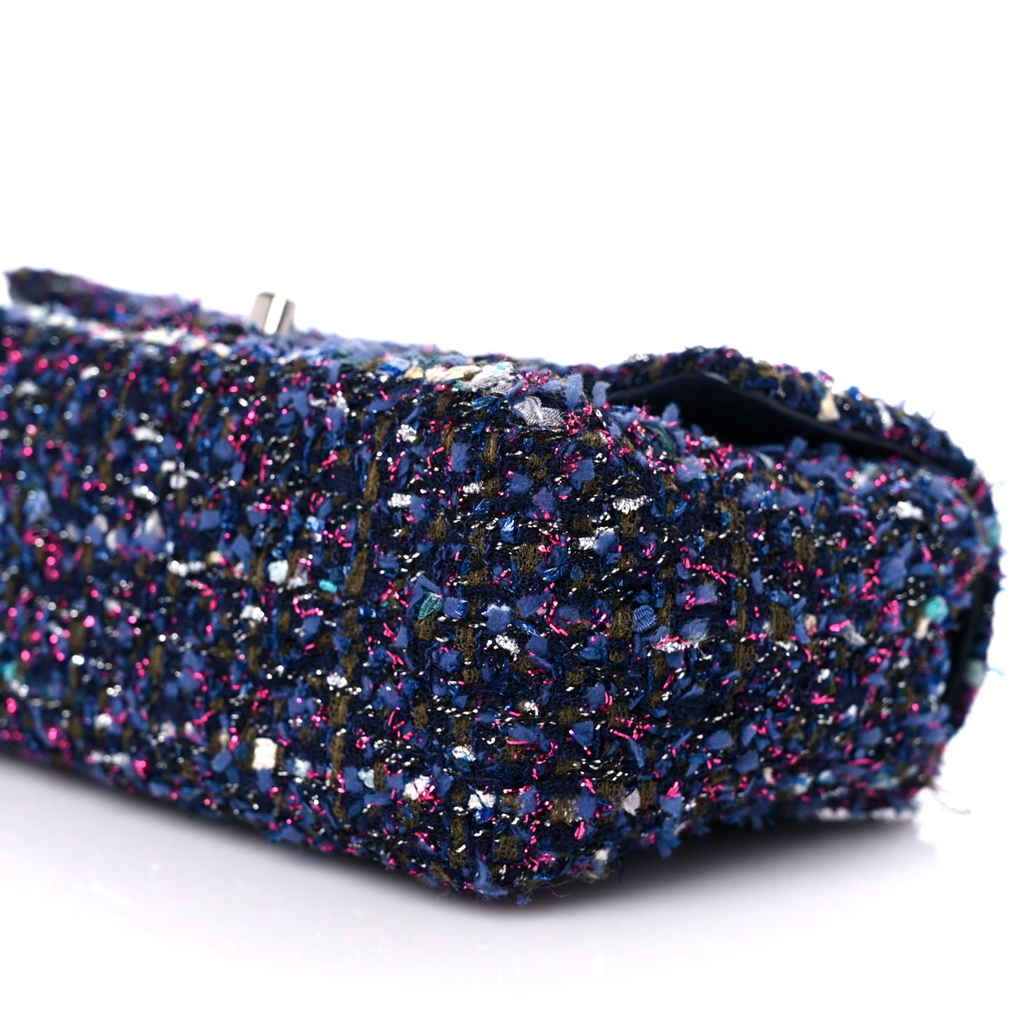 Tweed Quilted Mini Rectangular Flap Blue Purple Khaki Pink