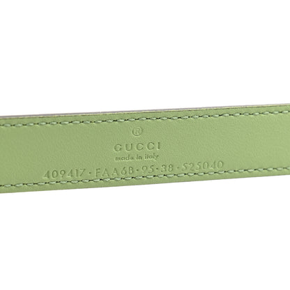 Gucci GG Supreme Monogram Plutone Calfskin Enamel Double G 40mm Belt 95 38 Beige Ebony Mystic White Salamander Green 5 of 5
