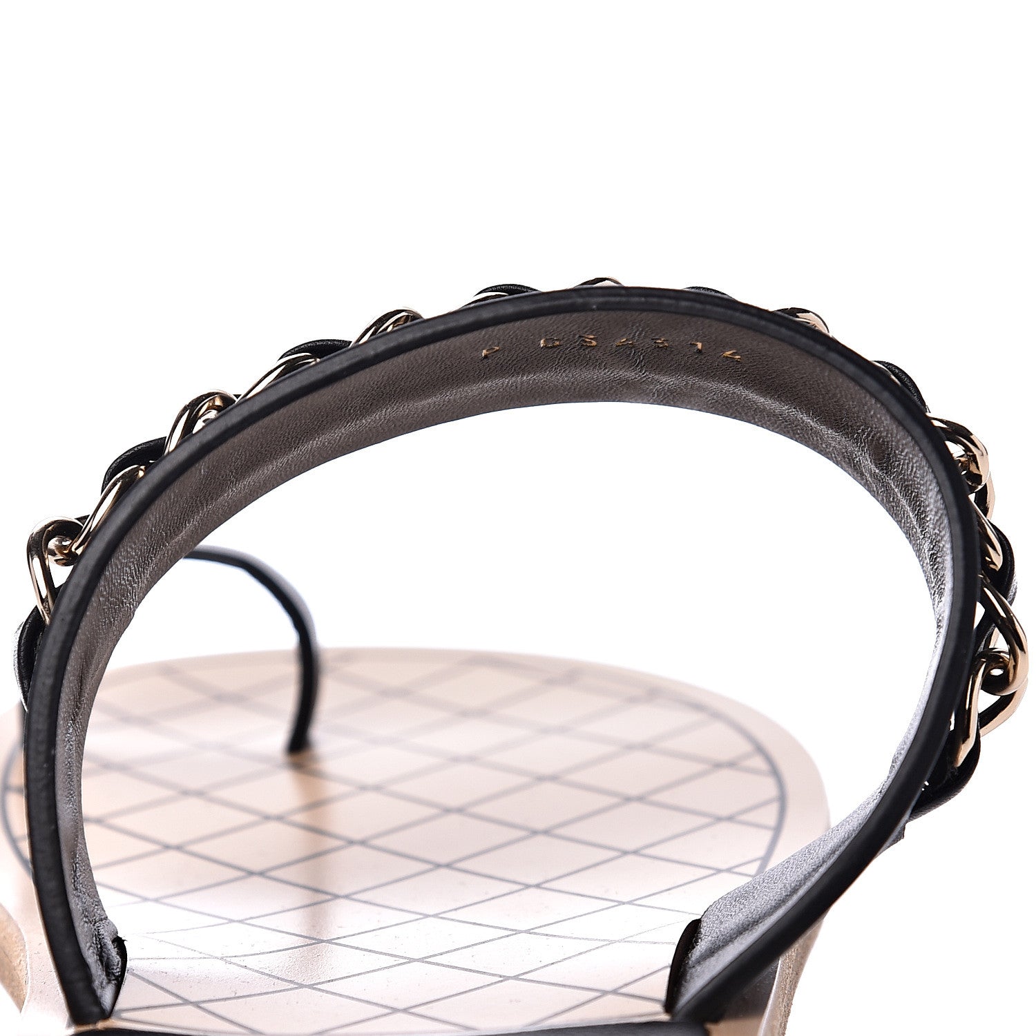 Chanel Calfskin Chain CC Logo Toe Ring Sandals 39 Black 8 of 9