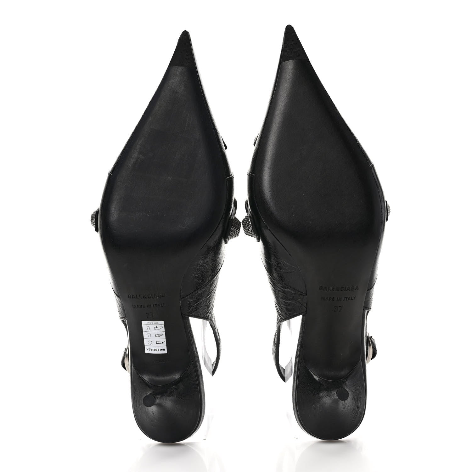 Balenciaga Agneau Arena Cagole 70mm Slingback Pumps 37 Black 5 of 8