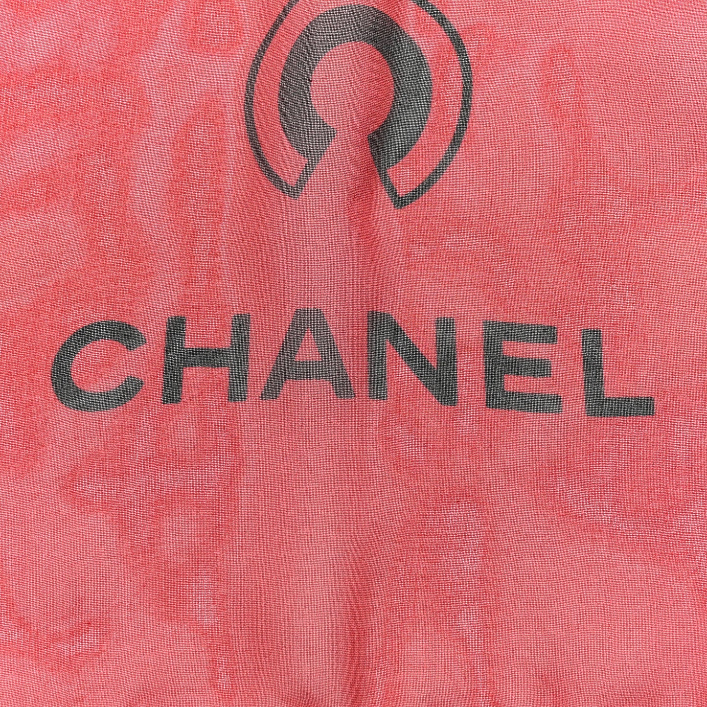 Silk Chiffon CC Scarf Red Black