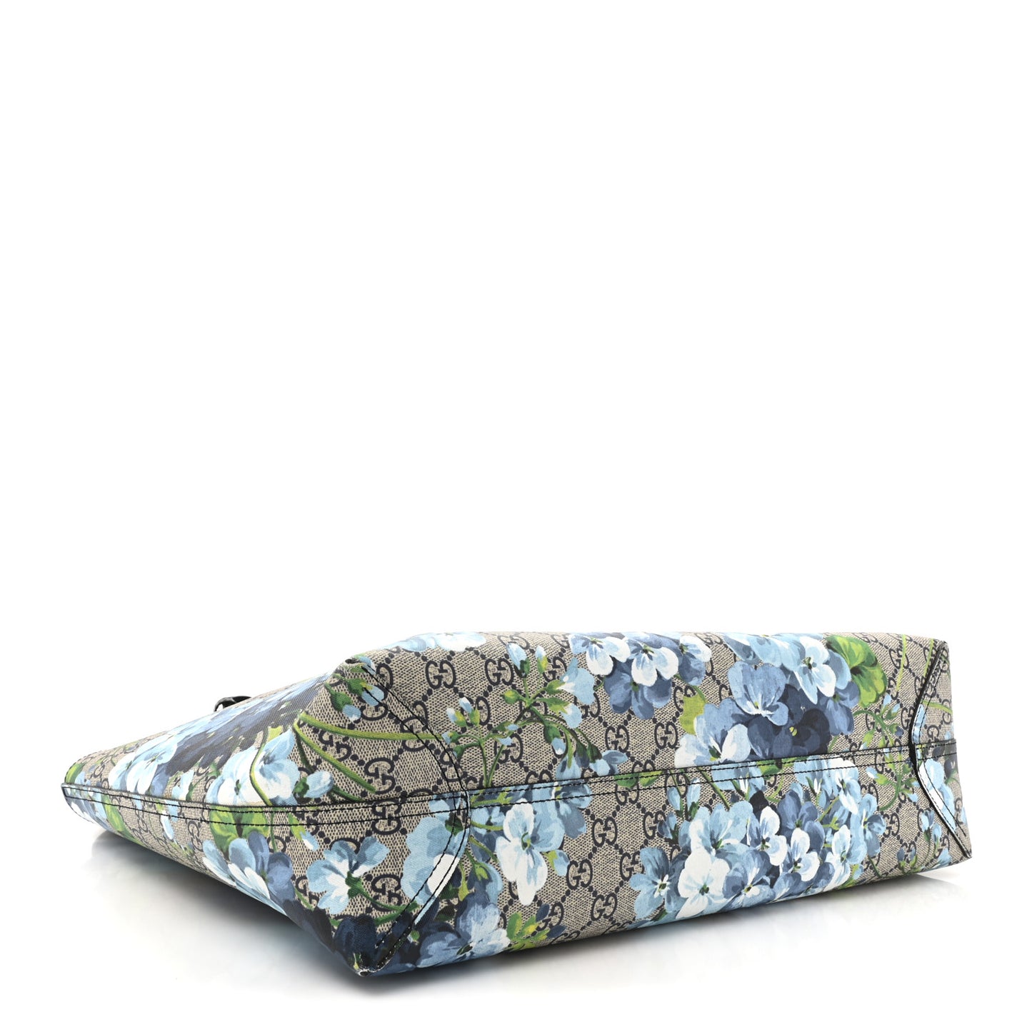 GG Supreme Monogram Blooms Medium Reversible Tote Beige Blue Navy