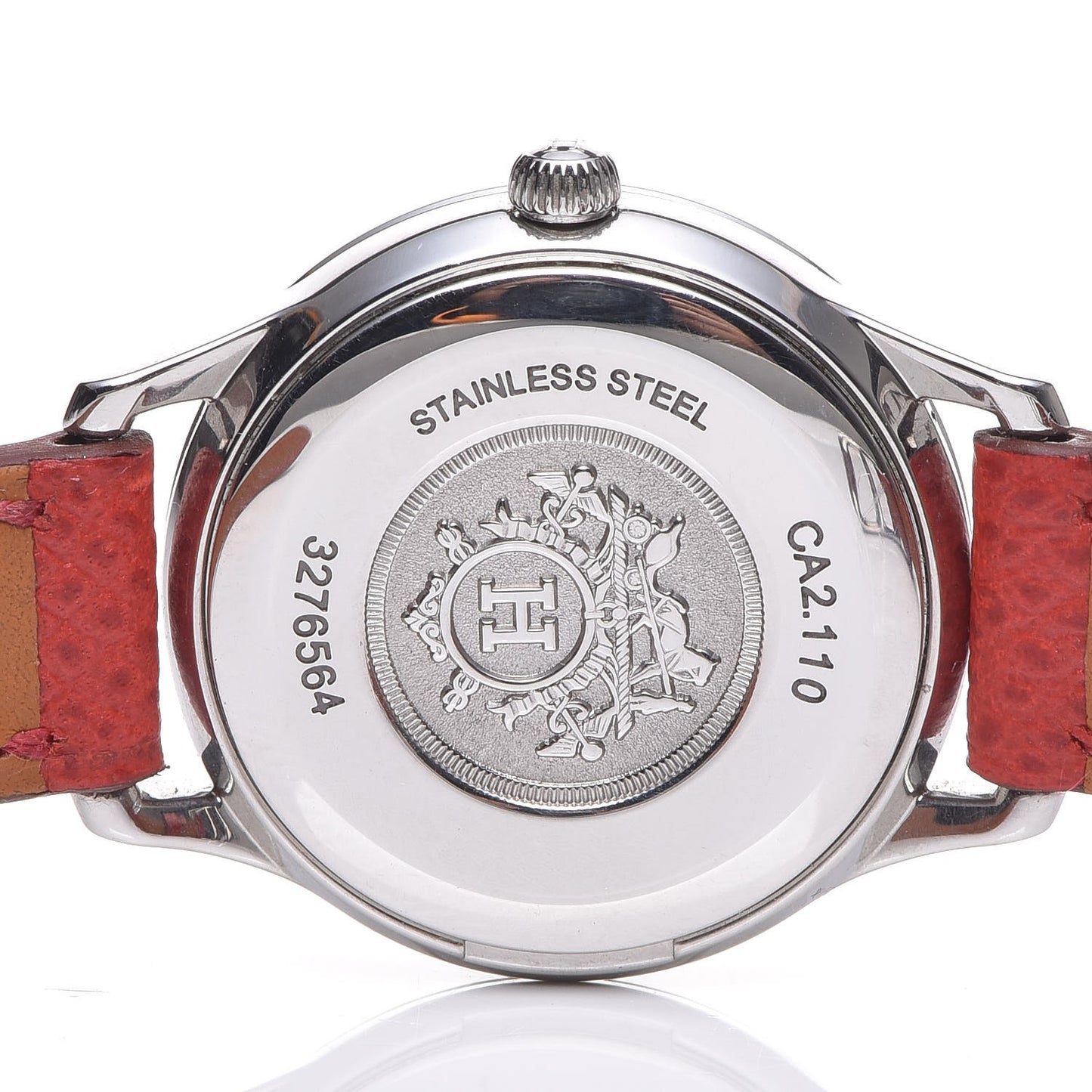 Stainless Steel Epsom 25mm Slim d'Quartz Watch Rouge Casaque
