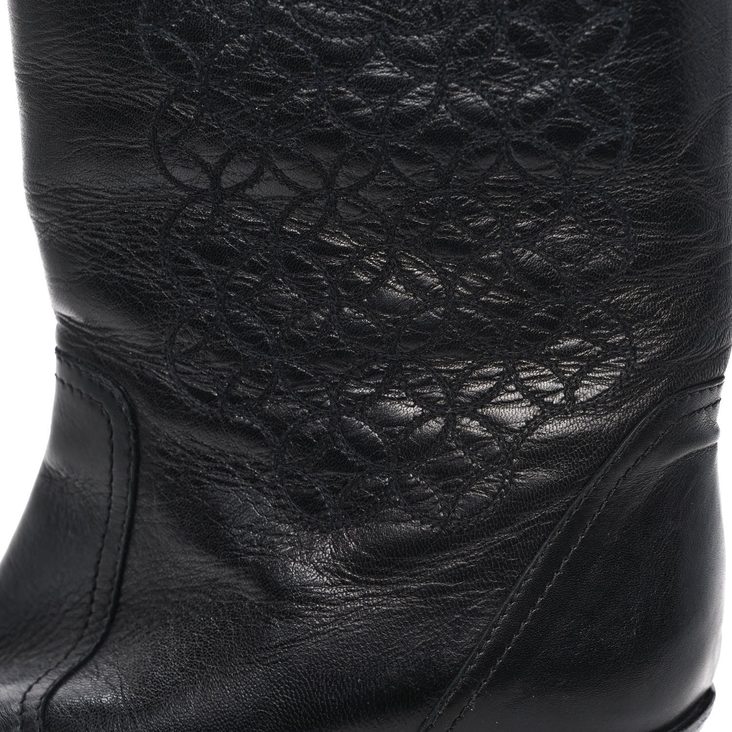 Chanel Calfskin Embroidered Western Cowboy Boots 39 Black 10 of 10