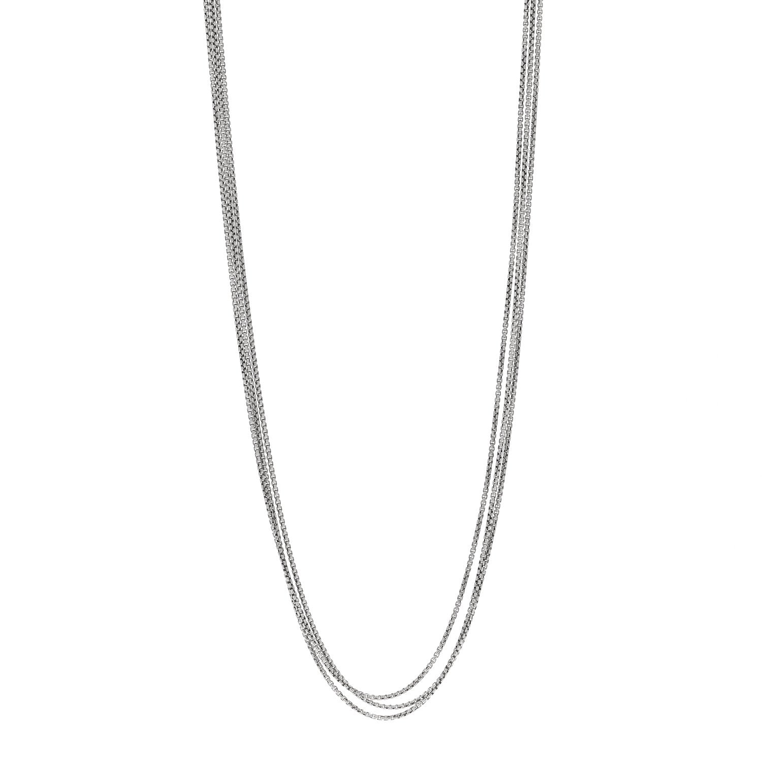 David Yurman Sterling Silver 14K Yellow Gold 1.7mm Box Chain Necklace 72" 1 of 6