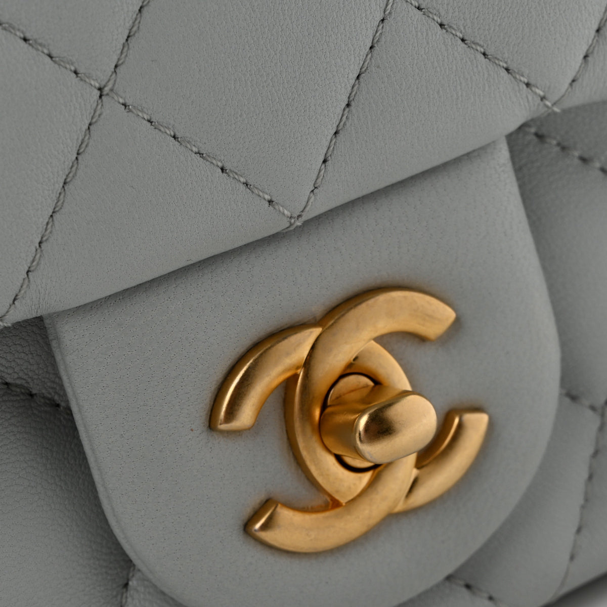 Lambskin Quilted Mini Sweet Camellia Flap Light Blue